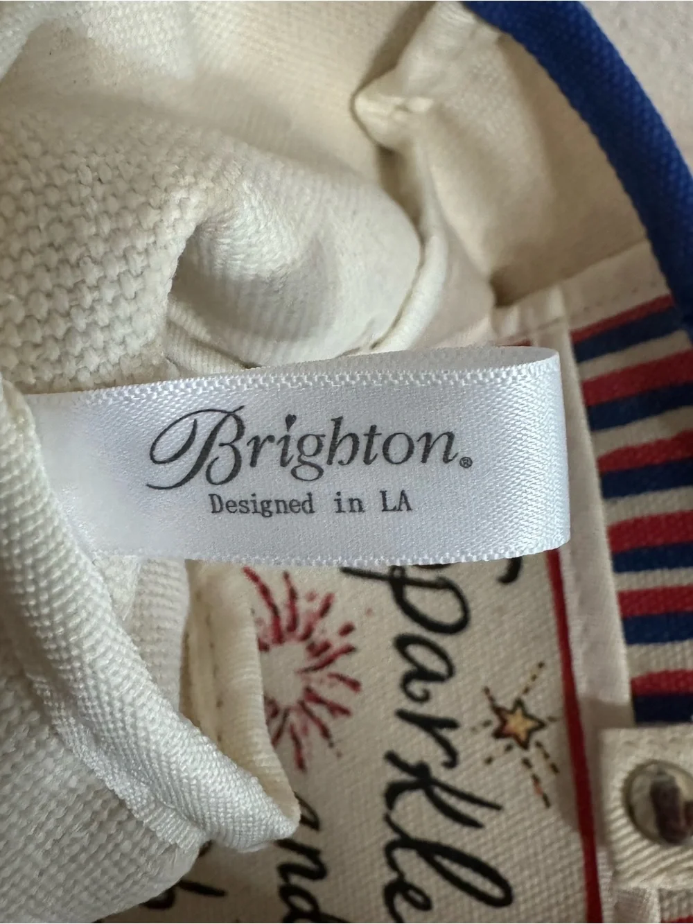Brighton Heart-Print Canvas Mini Tote - Cream with Multicolor Hearts